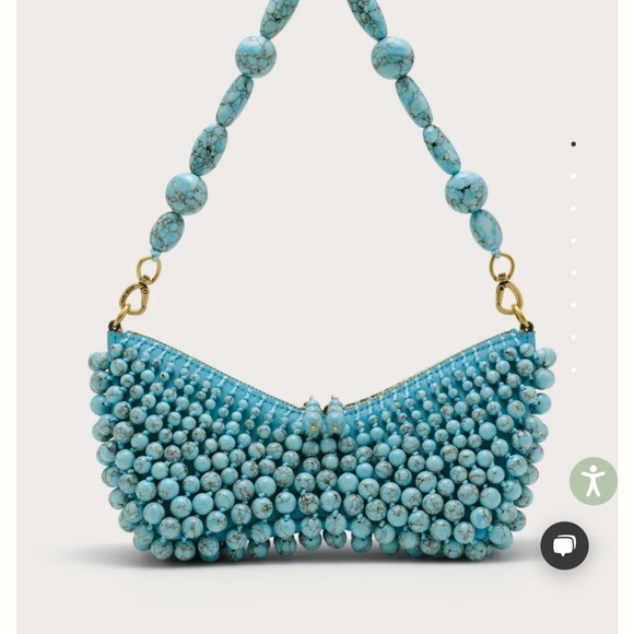cult gaia Turquoise Mercier Clutch Multi-Bead Shoulder Clutch NWT - Picture 5 of 5